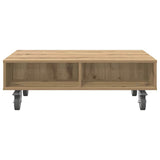 Side Table with Wheels Artisan Oak 90 x 50 x 30 cm 891023