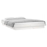 LED Bed Frame without Mattress White 160x200 cm Solid Wood 819983