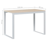 ZNTS Computer Desk White and Oak 110x60x73 cm Engineered Wood 30198