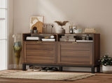 Shoe Cabinet with 2 Flip Drawers, Narrow Shoe Storage Top for Entryway Hallway, Rustic Brown T3398P552633