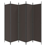 6-Panel Room Divider Brown 300x200 cm Fabric 350191