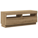 TV Cabinet with LED Lights Artisian Oak 100x35x40 cm Engineered Wood 856356