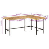 Desk 165x110x77 cm Solid Wood Mango and Iron 353333