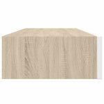Wall Drawer Shelves 2 pcs Oak and White 60x23.5x10cm MDF 330264