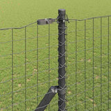 Fence Post 12 pcs Grey Powder-coated steel 42012772