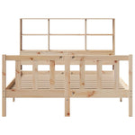 ZNTS Bookcase Bed without Mattress 140x190 cm Solid Wood Pine 3321696