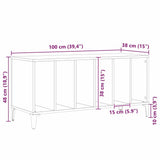 Record Cabinet Black Oak 100 x 38 x 48 cm Engineered Wood 862869