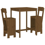3 Piece Garden Bar Set Honey Brown Solid Wood Pine 3157796
