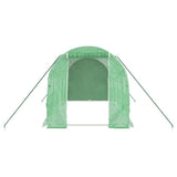 ZNTS Home & Garden > Lawn & Garden > Gardening > Greenhouses VIDAXL GREENHOUSE WITH STEEL FRAME GREEN 8 M² 4X2X2 M