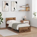Bed Frame with Headboard Old Wood 75 x 190 cm Engineered Wood 885841