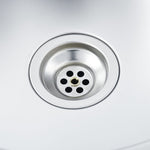 ZNTS Kitchen Sink Double Basin with Strainer & Trap Stainless Steel 145074