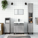 Bathroom Cabinet Grey Sonoma 30x30x190 cm Engineered Wood 831546