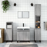 Bathroom Cabinet Grey Sonoma 30x30x190 cm Engineered Wood 831546