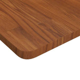 Square Table Top Dark Brown 60x60x2.5cm Treated Solid Wood Oak 343044