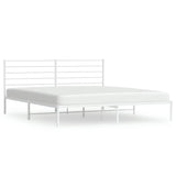 Metal Bed Frame without Mattress with Headboard White 180x200cm 352372