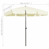 314727 Beach Parasol Sand Yellow 200x125 cm