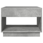 ZNTS Coffee Table with Infinity LED Concrete Grey 70x50x50 cm 847661