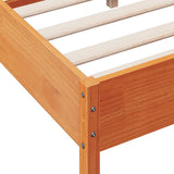 Bed Frame without Mattress Wax Brown 160x200 cm Solid Wood Pine 842745