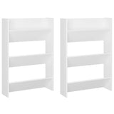 Wall Shoe Cabinets 2 pcs White 60x18x90 cm Engineered Wood 806760