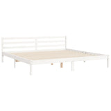 Bed Frame without Mattress White 200x200 cm Solid Wood 3194787