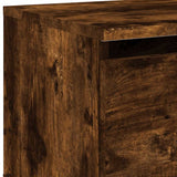 Wall-mounted Bedside Cabinets with LED Lights 2 pcs Smoked Oak 836835
