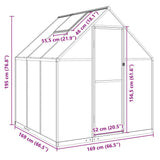 Greenhouse with Base Frame Anthracite 169x169x195 cm Aluminium 4005830