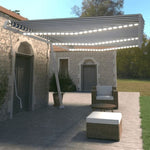Manual Retractable Awning with LED 600x350 cm Blue and White 3069681
