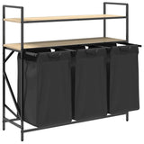 Laundry Basket 3 Compartments with Shelves Sonoma Oak 859081