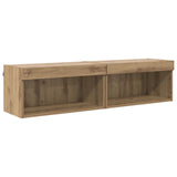 TV Wall Cabinet Set with LED 6 pcs Artisan Oak Engineered Wood 3402996