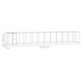Outdoor Dog Kennel Galvanised Steel with Roof 26.62 m 3082307
