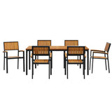 Garden Dining Set 7 pcs Black and brown 3284418