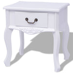 ZNTS Bedside Cabinet MDF White 242749