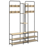 Coat Stand with Shoes Bench Sonoma Oak 143 x 30 x 199.5 cm 8012045