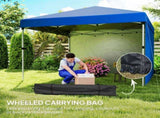 3 x 3 Pop Up Gazebo, UPF 30 with 2 Sidewalls, Leg Weight Bags and Wheeled Bag, Height T3398P325179