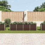 Raised Garden Bed 320x40x77 cm Galvanised Steel Brown 47050