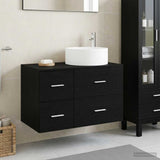 Bathroom Furniture Set 2 pcs Black Oak Engineered Wood 3404009