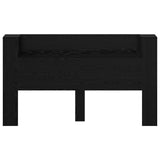 Headboard Cabinet with LED Black Oak 180 x 16.5 x 103.5 cm 8006575