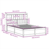 Bed Frame without Mattress 140x200 cm Solid Wood Pine 3323494