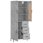 Highboard Concrete Grey 69.5x34x180 cm Engineered Wood 3199821