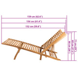 Sun Lounger Teak Teak Wood Large Foldable Sun Lounger 316151