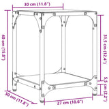 Coffee Tables with Black Glass Top 2 pcs 30x30x40 cm Steel 845957