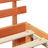 Bed Frame with Headboard Wax Brown 80 x 200 cm Solid Pine Wood 872631
