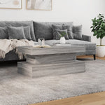 ZNTS Coffee Table with LED Lights Grey Sonoma 90x50x40 cm 839852