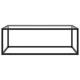 ZNTS Coffee Table Black with Tempered Glass 100x50x35 cm 322879