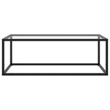 Coffee Table Black with Tempered Glass 100x50x35 cm 322879