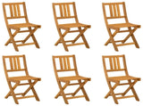 Garden Chair 6 pcs Natural Solid Acacia Wood 3416291