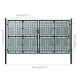 Black Single Door Fence Gate 300x175 cm 141694