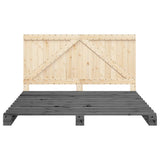 Bed Frame without Mattress Grey 200x200 cm Solid Wood Pine 3281567