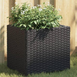 ZNTS Garden Planters 2 pcs Black 36x30x32 cm Poly Rattan 3210531