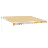 Retractable Awning Yellow and White 4.5x3 m Fabric and Aluminium 3154434